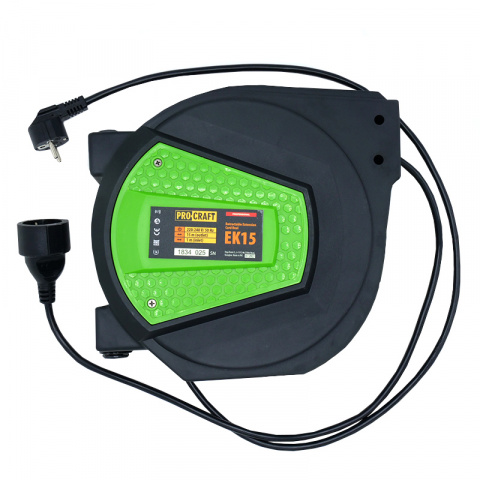 Samonavíjecí prodlužovací kabel, buben 230V EK15 | EK15